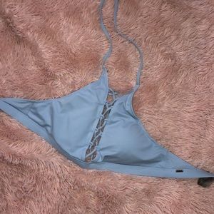 VS PINK Powder Blue Halter Criss-Cross Bikini Top